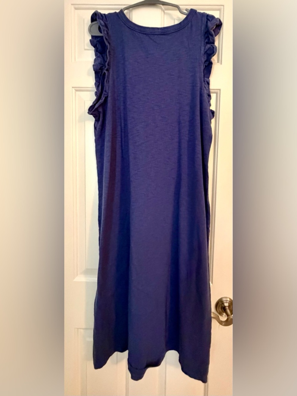 Universal Thread Sleeveless Ruffle-Shoulder Midi Dress in Blue - Picture 3 of 3
